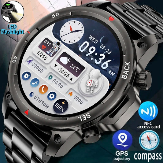 2024 New Smart Watch Men 1.53”HD Screen Bluetooth Call With Flashlight Sport Waterproof Heartrate Fitness Tracker SmartWatch+Box