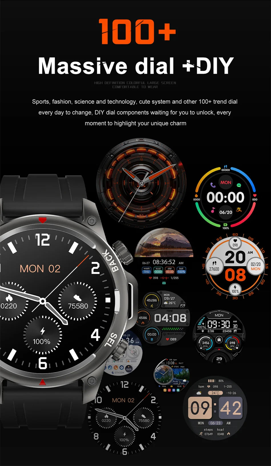 2024 New Outdoor Men GPS Sport Smart Watch Flashlight 1.53 inch Screen Bluetooth Call Fitness Tracker SmartWatch For Android IOS