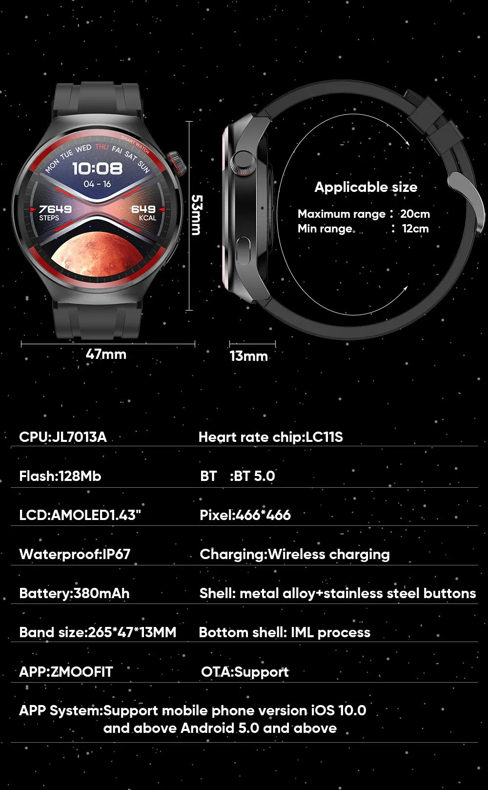 2024 Smart Watch Men   Smartwatch Amoled Blood Pressure Bluetooth Call Sports Fitness Tracker Sleep Passometer for Huawei