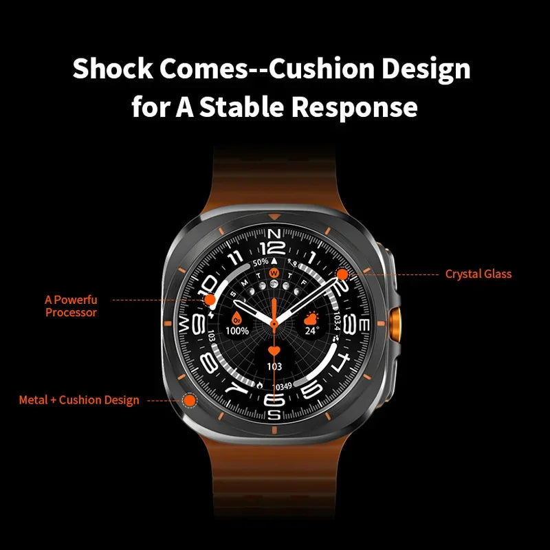 2024 Smartwatch Amoled Screen Crystal Glass Bluetooth Call Compass Multi-sports Smart Watch Man Women For Galaxy Watch Ultra