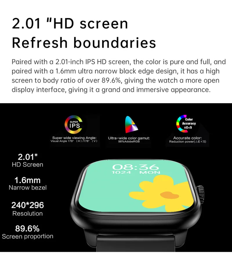 2024 Man Smartwatch 2 Inch Large Screen Fashion Bluetooth Call Music Heart Rate Blood Oxygen Blood Pressure Sports Smart Watches