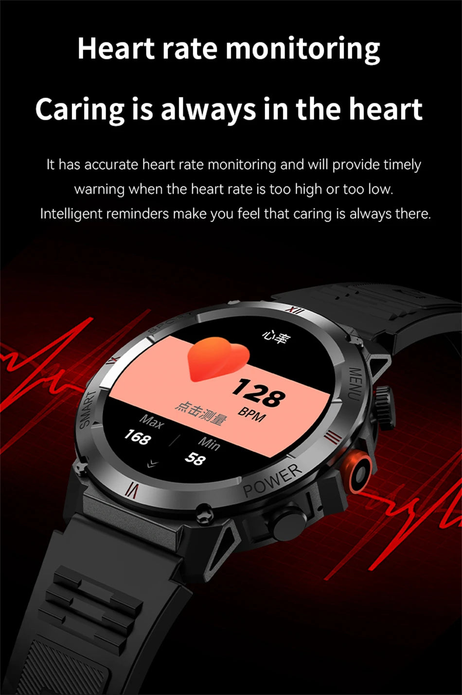 1.46 Inch HD Screen Smartwatch Men LED GPS Sport Fitness Tracker Bluetooth Call Outdoor Smart Watch For Huawei XIAOMI 2024 New