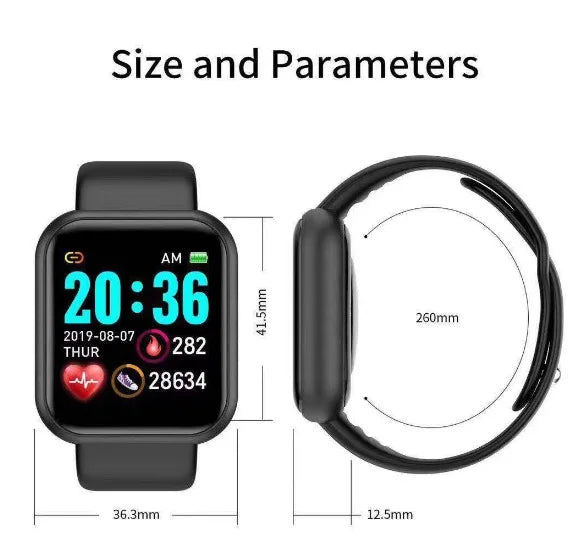 New Y68 Smart Watch D20 Color Screen Step Counting Multi Sport Mode Message Reminder Photography Music Remote Control Smart Band