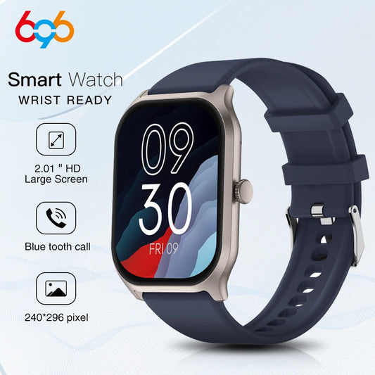 2024 New Smart Watch 2.01" Men Women Sports Fitness Heart Rate Watches Blue Tooth Call Voice Assistant Waterproof Smartwatch