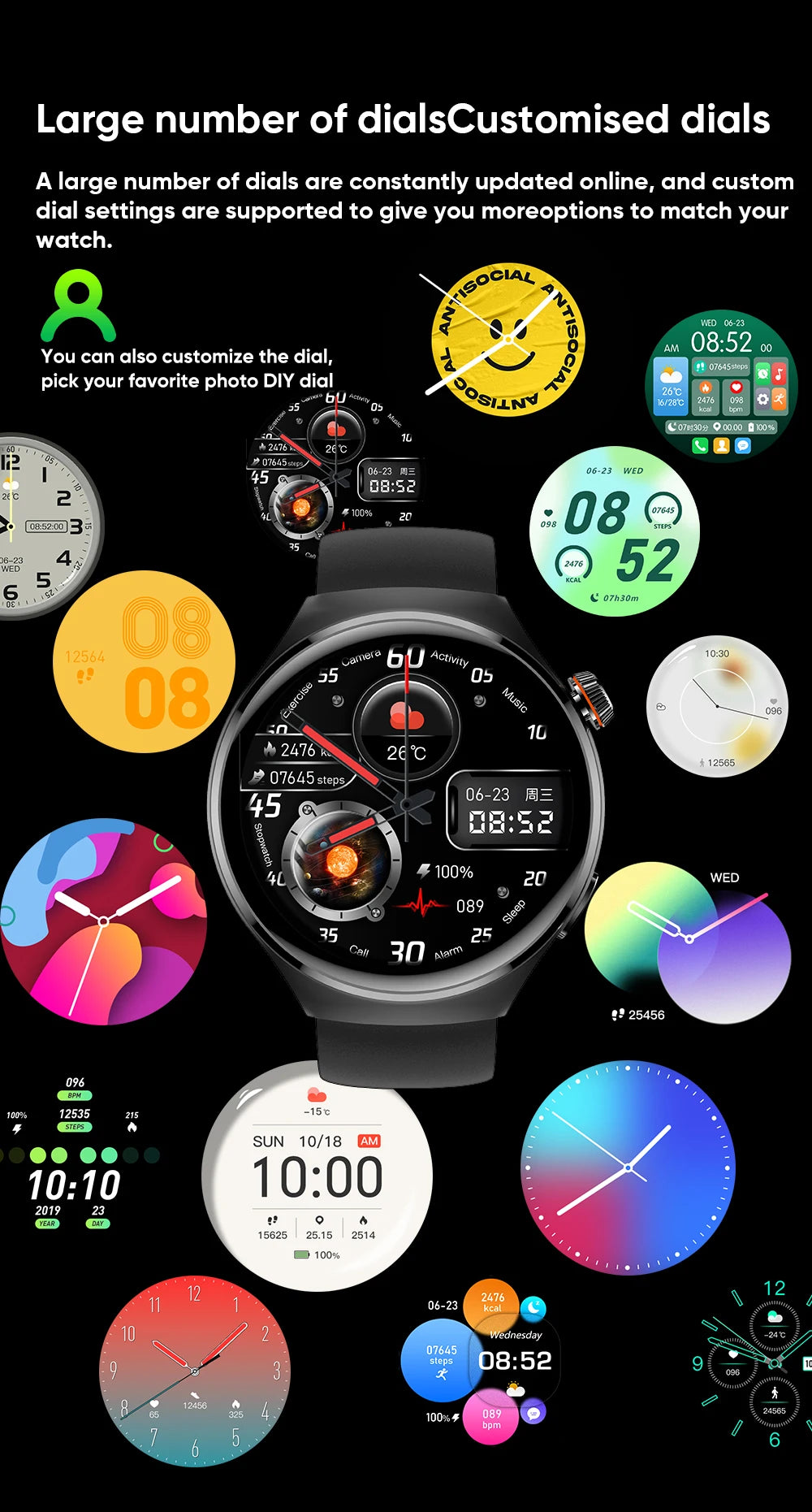 Relojes New watch4 smart watch for men AMOLED high-definition screen fitness sports watches Bluetooth call NFC smartwatch 2024