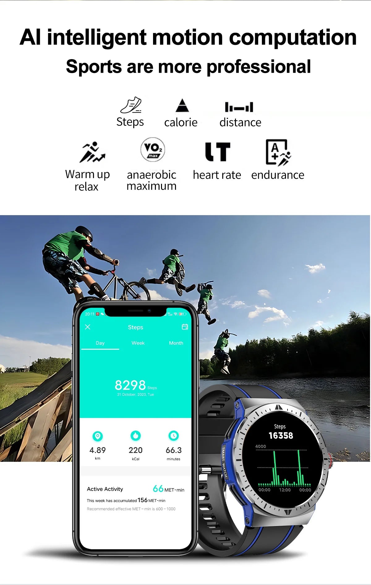 HK52 Smart Watch Amoled Large Screen Men Outdoor Sport BT Call AI Voice Heart Rate Fitness Tracker Bracelets Smartwatch New 2024