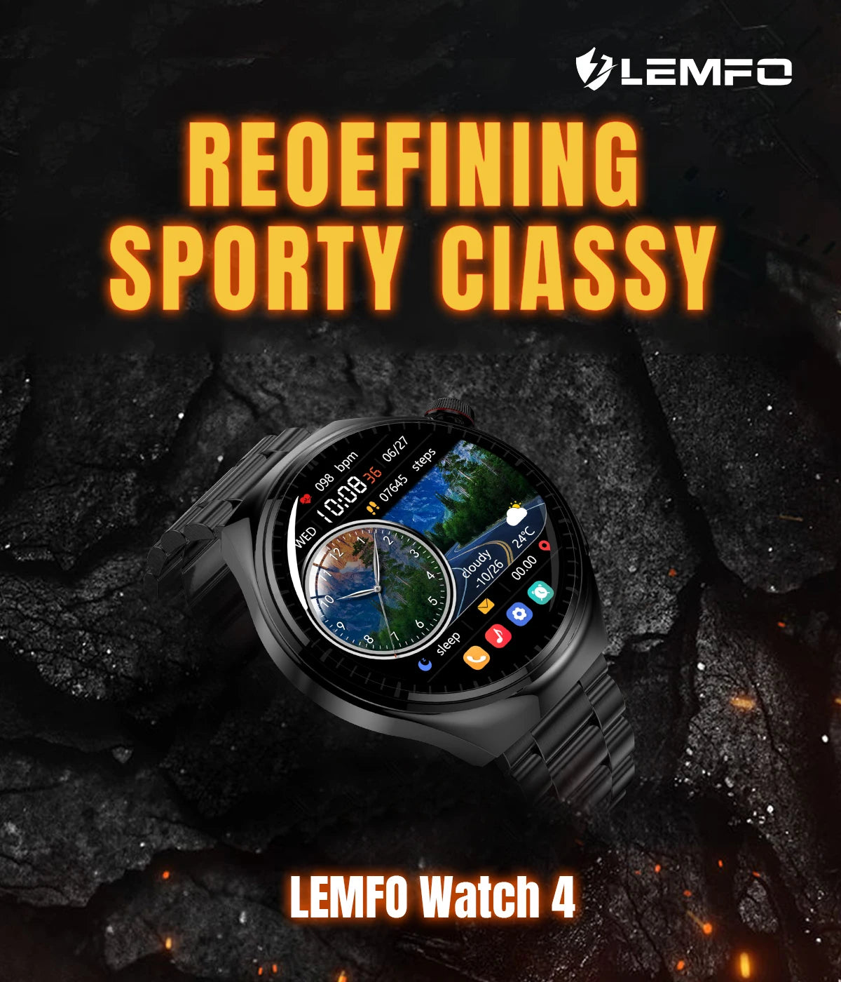 LEMFO Y13 smart watch 2024 1.6inch smartwatch men Compass NFC GPS Health Monitoring Voice Assistant Temperature sport watches