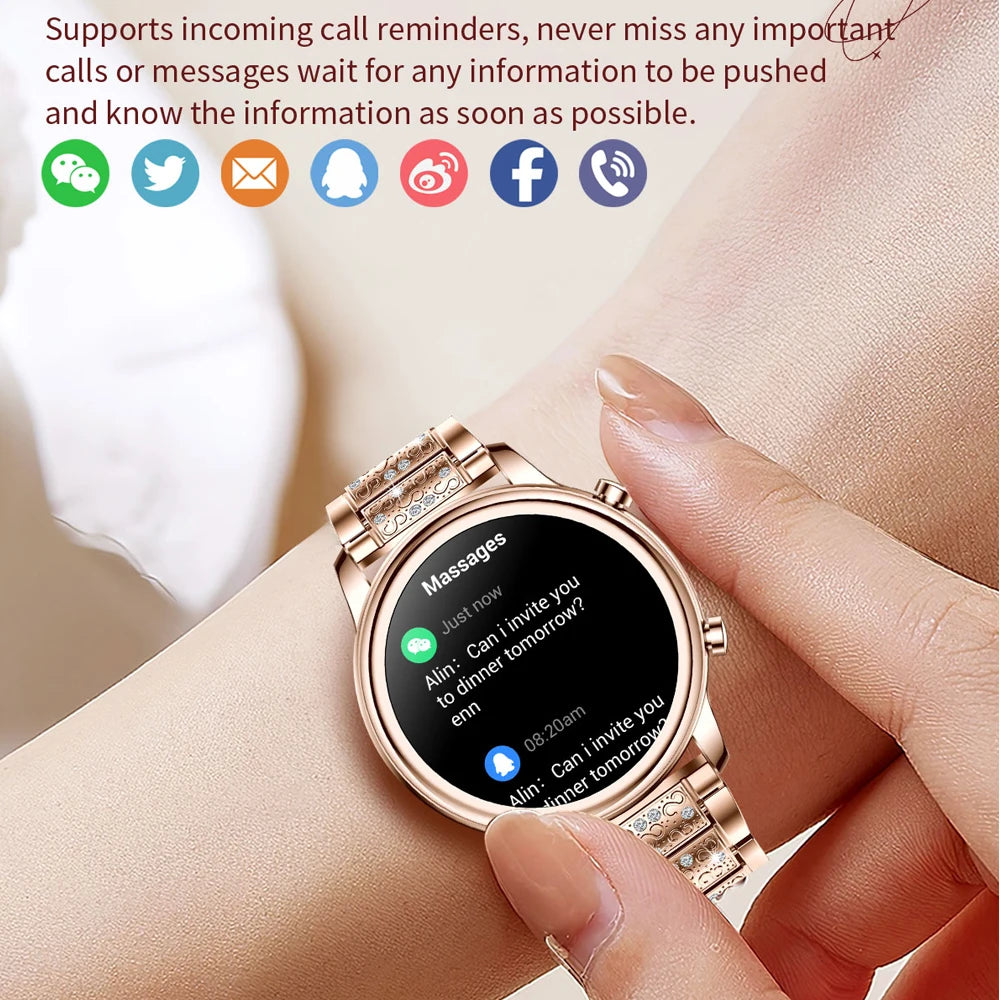 2024 New For Xiaomi 1.27 inch Women Smart Watch Heart Rate Health Custom Dial Ladies Fashion Bracelet Bluetooth Call SmartWatch