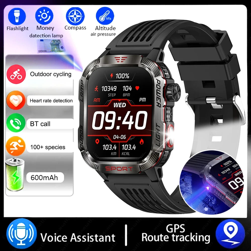 2024 New Outdoor Smartwatch Men Sports Fitness Tracker 2.01-inch IPS IP68 Waterproof Compass Bluetooth Call 600Mah Smartwatch