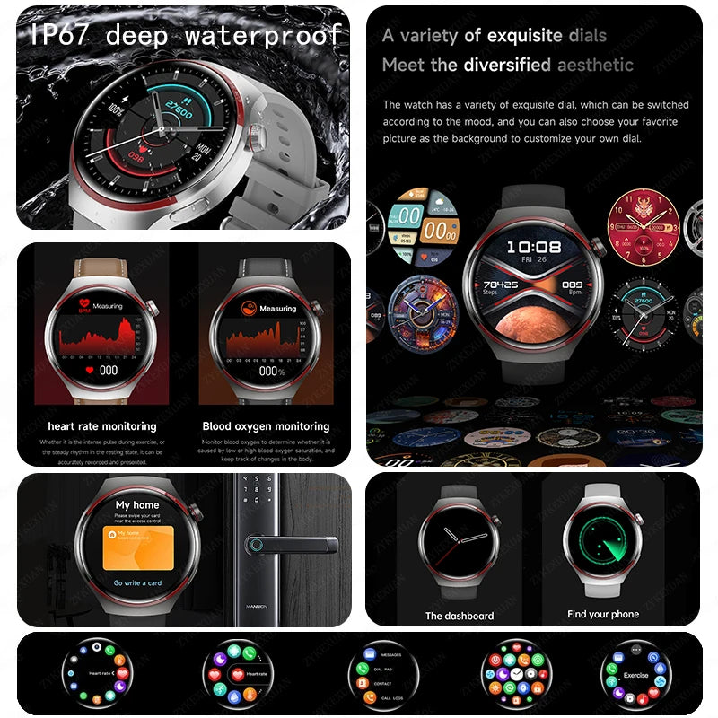 WATCH 4 PRO Smart Watch Men Space Exploration Edition Bluetooth Call GPS NFC Heart Rate Sports SmartWatch 2024 New For Huawei