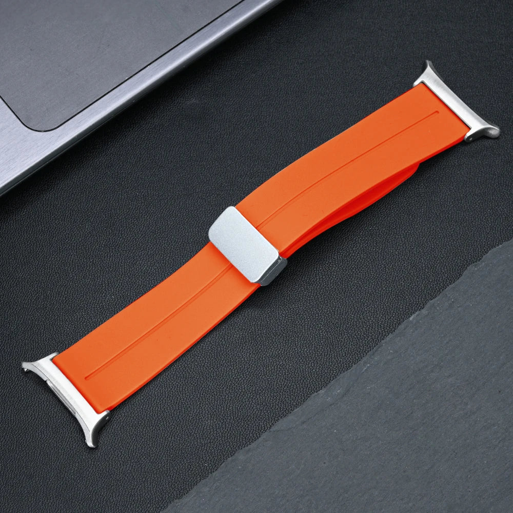 Silicone Sport Band for Samsung Galaxy Watch 7 Ultra 47mm Soft Loop Bracelet for Galaxy Watch 7 Ultra 47mm Magnetic Buckle Strap