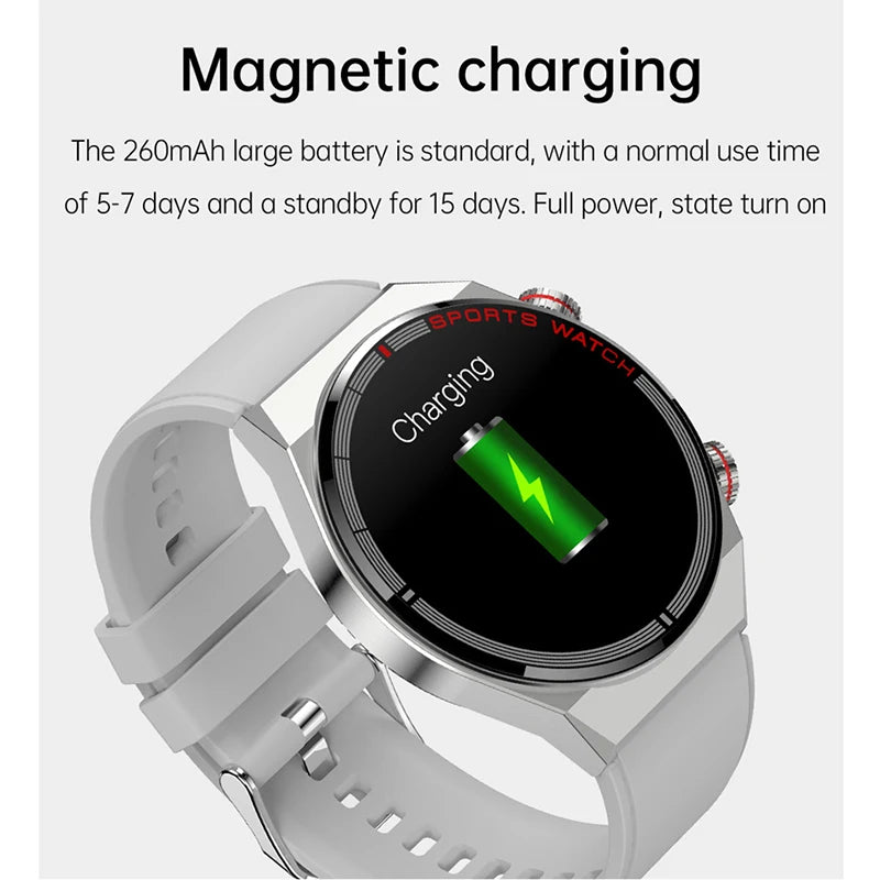 For Huawei Xiaomi NFC Smart Watch Men GT3 Pro AMOLED 390*390 HD Screen Heart Rate Bluetooth Call IP68 Waterproof SmartWatch 2024