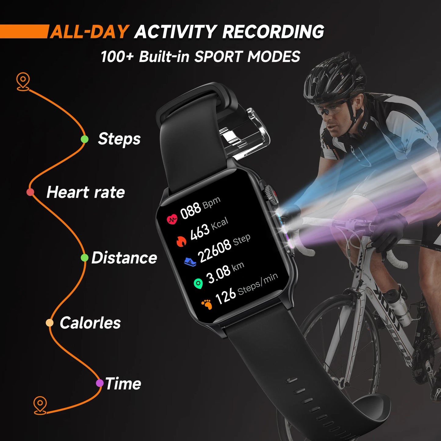 LED Breath Light Smartwatch Men Heart Rate Sport Fitness Watch Waterproof Bluetooth Call SmartWatch Men For Android IOS 2024 New