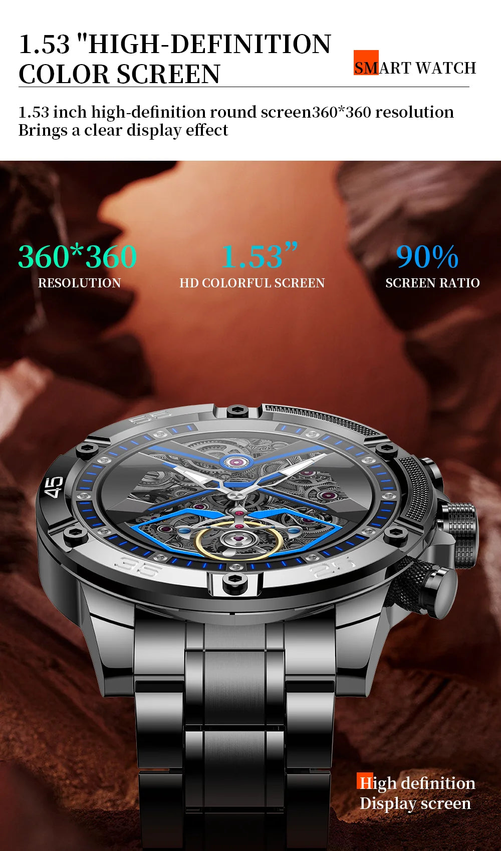 2024 New Sport Mode Smart Watch Men For Android ios Blood Pressure Oxygen Fitness Watch IP67 Waterproof Military SmartWatches