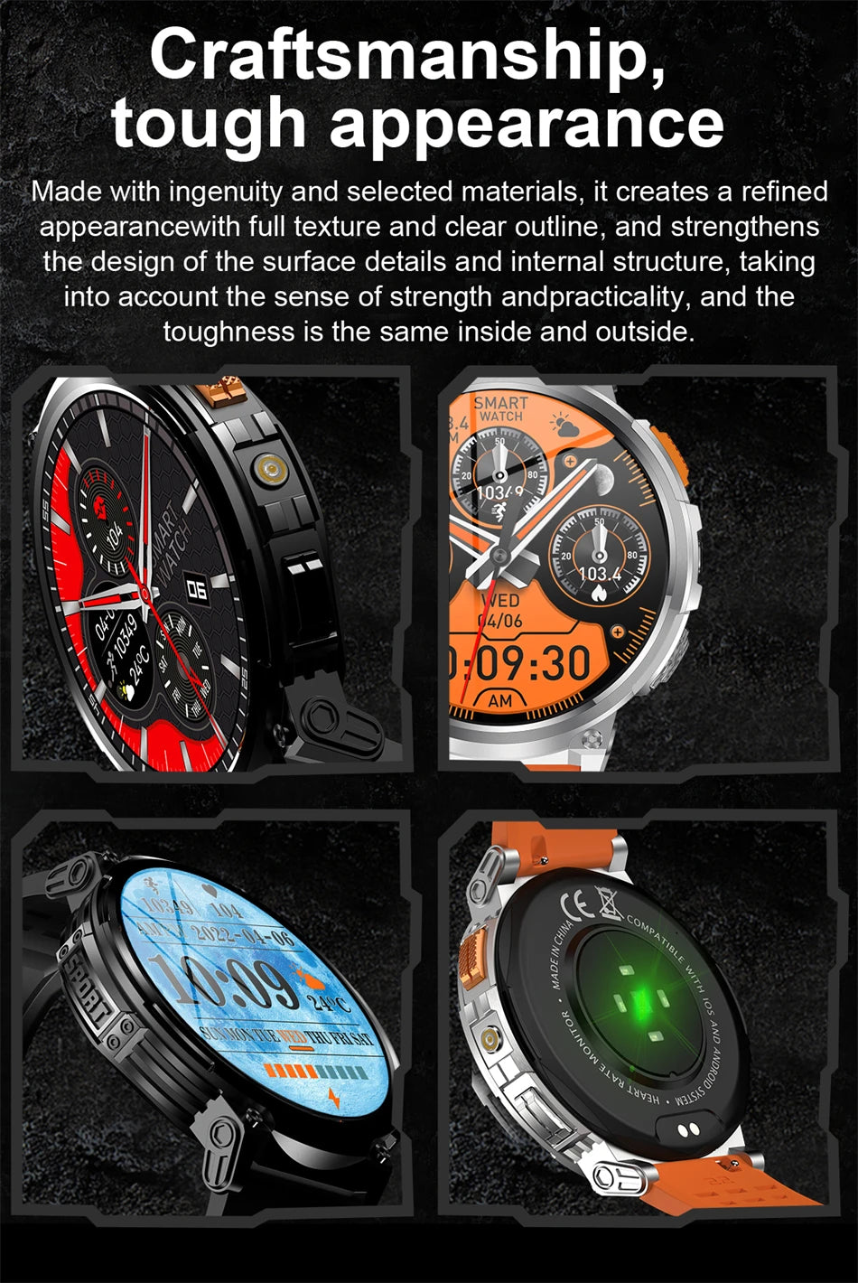 2024 New Luxurious Men Smart Watch LED Flashlight 730mAh Larger Battery Watch Bluetooth Call Waterproof Sports Smartwatch Men