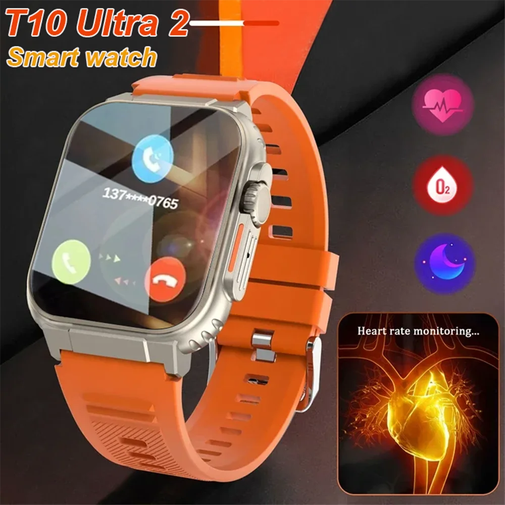 2024 T10 Ultra 2 Smart Watch Men 49mm Series 8 2.3"AMOLED Screen NFC Com pass Waterproof For Apple Watch lwO Ultra 8 Smartwatch