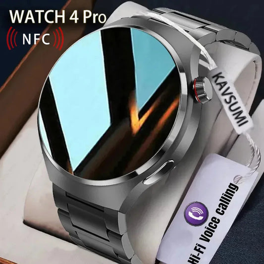 GUHUAVMI Watch 4 Pro NFC Smart Watch Men GPS Tracker Watches AMOLED 360*360 HD Screen blood glucose BT Call SmartWatch 2024 New