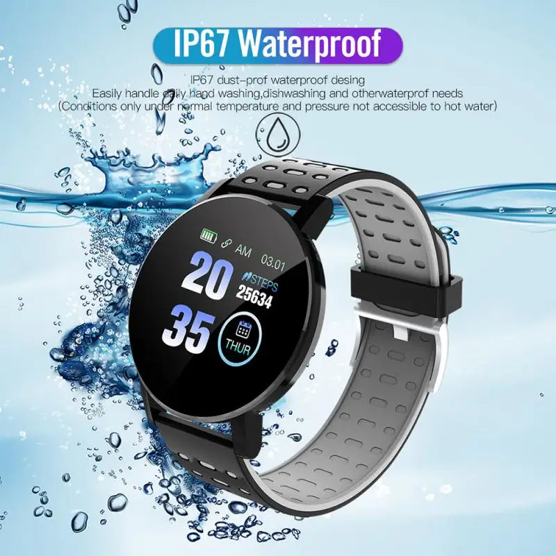 Reloj 119 Plus Smart Watch 2024 Fashion Round Bluetooth Waterproof Sports Tracker Fitness Clock For Android IOS Fit Men Women