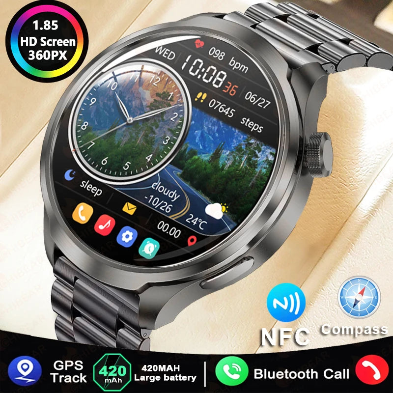 For Huawei GT4 PRO Smart Watch Men Watch 4 Pro AMOLED HD Screen Bluetooth Call GPS NFC Heart rate BloodSugar SmartWatch 2024 New