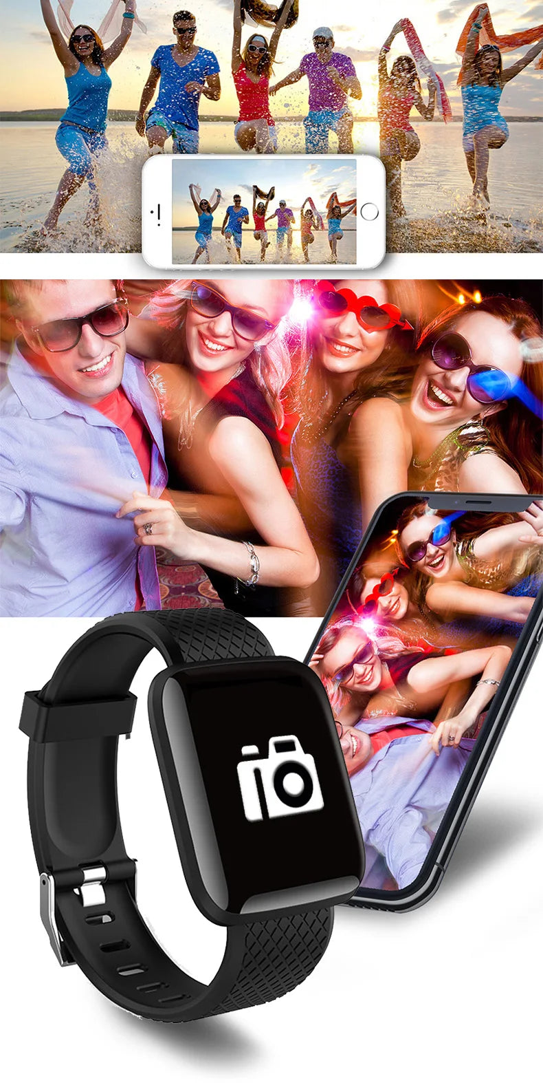 116plus Smart Watch Men Women Heart Rate Monitor Fitness Tracker Sports Bracelet Fit Pro APP For Apple Huawei Xiaomi Phone