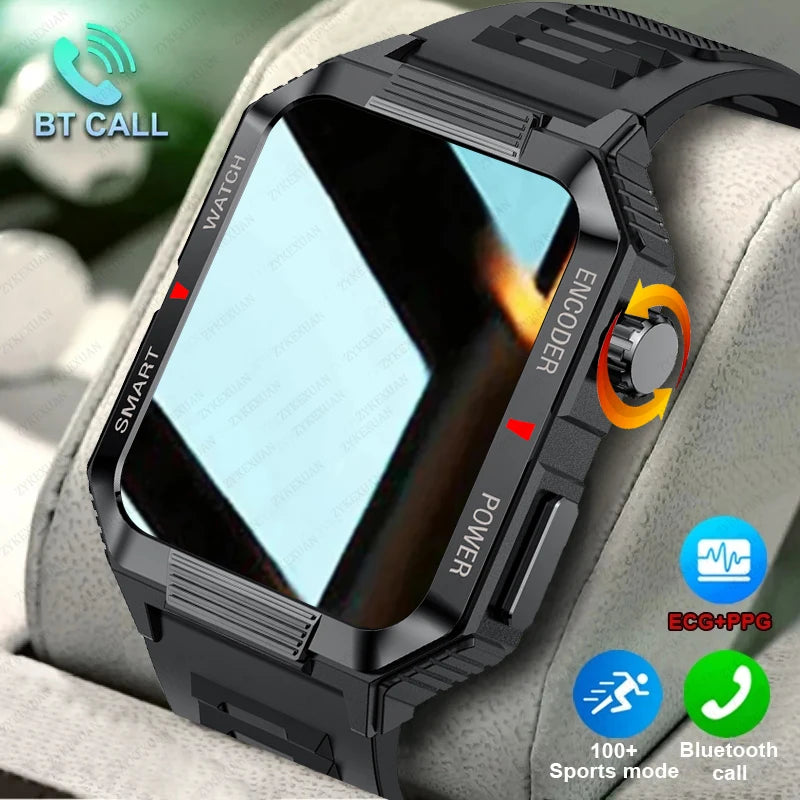 Rugged Military NFC Smart Watch Men AMOLED HD Screen Heart Rate Bluetooth Call Waterproof Outdoor SmartWatch 2024 New For Xiaomi