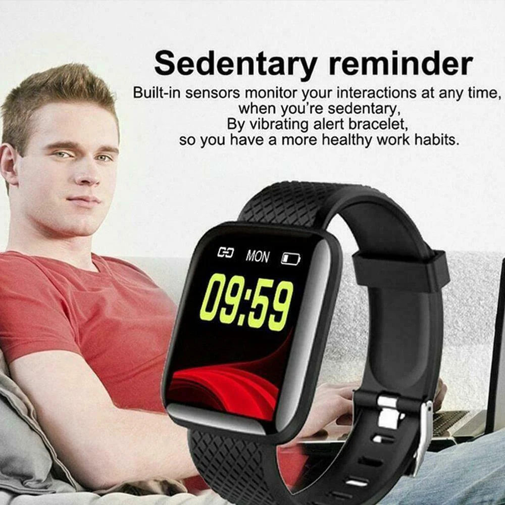 116plus Waterproof Smart Watch Smart Bracelet Step Counting Multi Sport Mode Message Reminder Heart Rate Monitor Blood Pressure