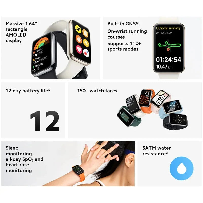 Xiaomi Mi Band 7 Pro Smart Bracelet 1.64" AMOLED Screen GPS Blood Oxygen Fitness Traker Waterproof NFC 12 Days Battery Life