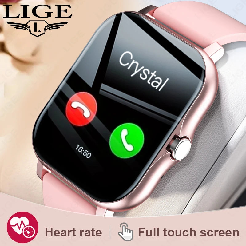 LIGE 2024 Fashion Smart Watch Women Bluetooth Call Full Touch Screen Sports Fitness Lady Gift Digital Wristwatch Smartwatch Men