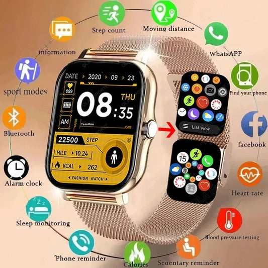 Smart Watch for Men Women Smartwhatch Gift Full Touch Screen Sports Fitness Watches BT Calls Digital Smartwatch Wristwatch 2024