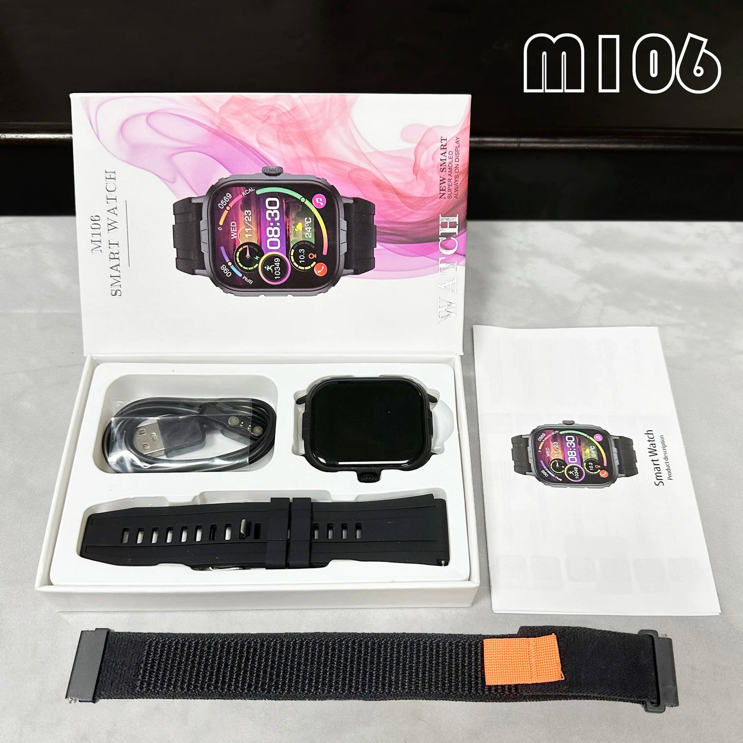 New M106 smart watch for Android men women sport watch pedometer fitness bracelet watches Reloj inteligente Mujer 2024