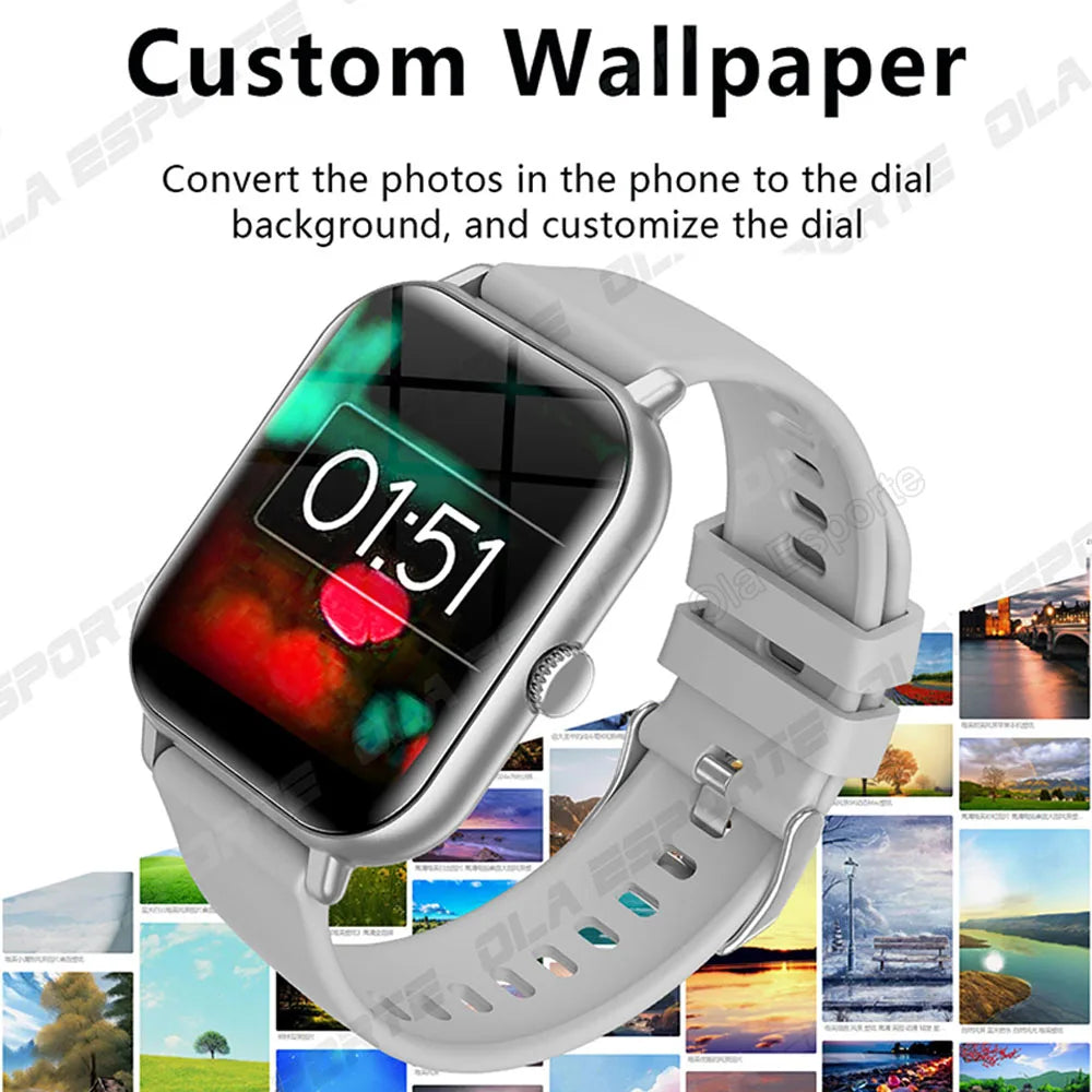 Smart Watch 2024 Bluetooth Call Music Smart Watches For Men 1.44'' Touch Dial Fitness Tracker Waterproof Smartwatch For Android