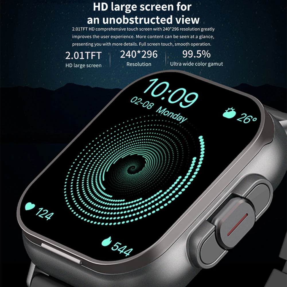 2024 NEW D8 2 In 1 Smart Watch With Earbuds With 2” Touchscreen Payment Function Heart Rate Blood Pressure Monitor For Men Women