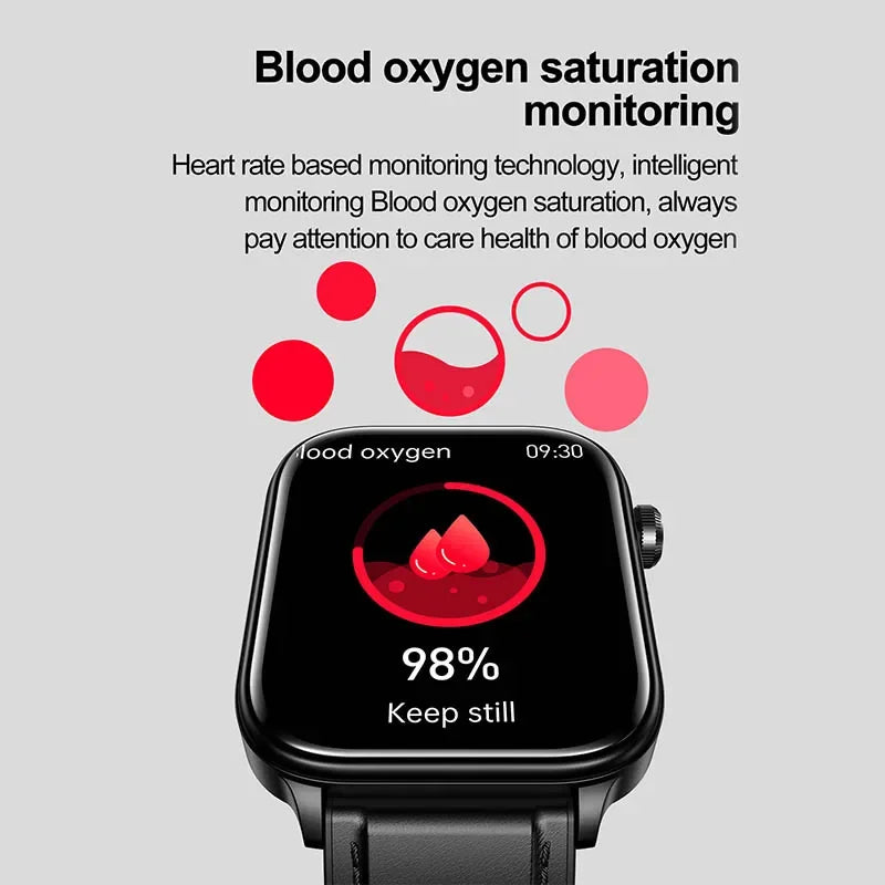 2024 New Medical Grade Blood Glucose Monitor Health Smart Watch Women Blood Lipid Blood Glucose Tracker BT Call smart watchs Man