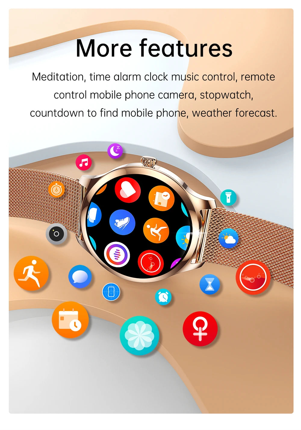 GFORDT New Luxury Smart Watch For Women Bluetooth Call Connected Phone Women Watches Health Monitor Sports Smartwatch 2024 Women