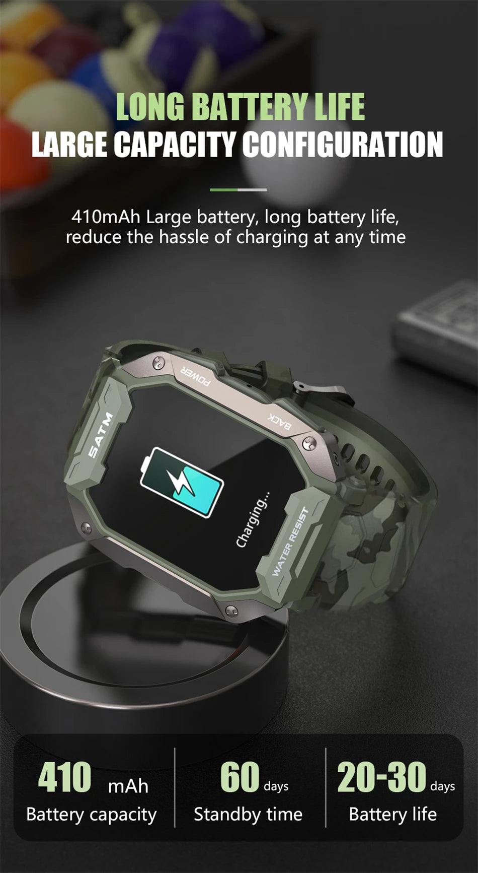 ChiBear C20 Plus Smart Watch Men 2024 Bluetooth Call 35 Days Standby 123 Sport Modes IP68 Waterproof Smartwatch Men PK C20 PRO