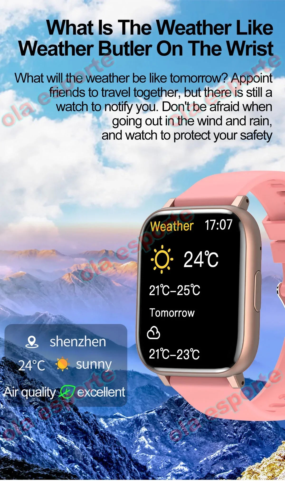 Men And Women Smart Watch Bluetooth Call Sleep Heart Rate Monitor Weather Outdoor Lady Smartwatch 1.77" For Android IOS 2024 New