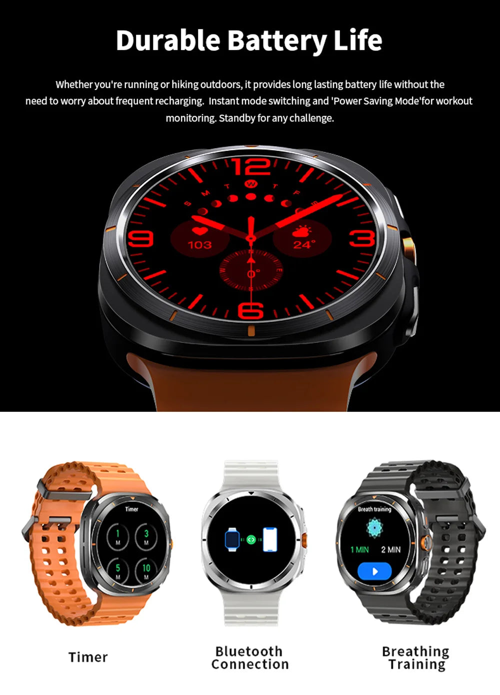 2024 New GPS Track Compass Smartwatch Men AMOLED Always Display Clock BT Call NFC Control Sport Smart Watch for Men Women