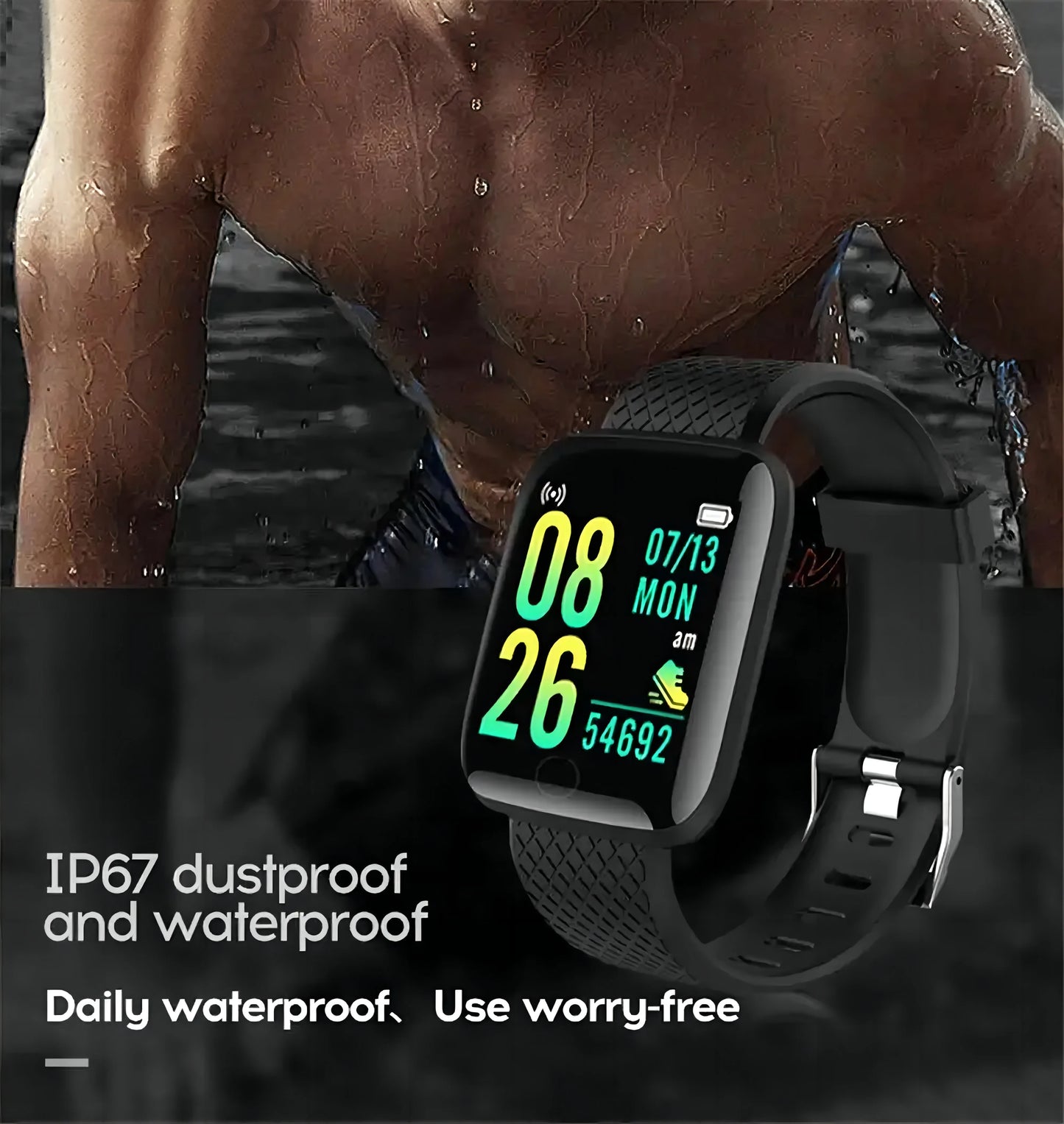 2024 NEW For Men Multifunction Smart Watch Kids Message Remind Music Control Sport Step Calories 116 Smartwatch Alarm Clock +box