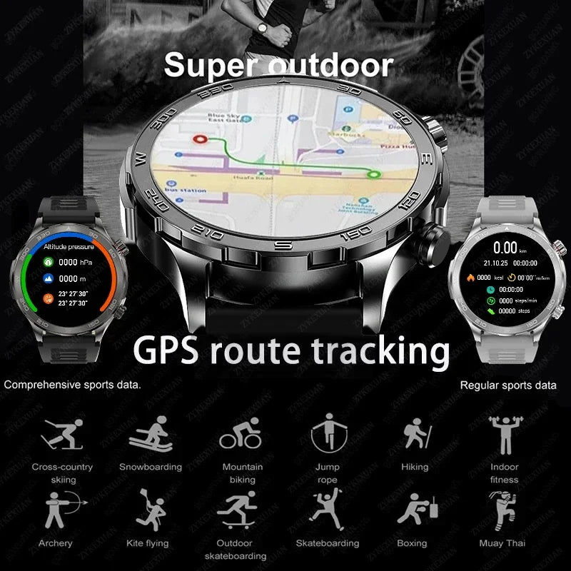 HD Bluetooth Call Sports Smart Watch Men for Huawei 1.53 AMOLED Screen Heart Rate NFC IP68 Waterproof GPS Smart Watch 2024 New