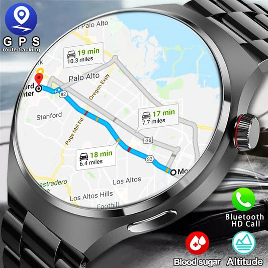 2024 New Smart Watches Men 360*360 HD Screen Bluetooth Call GPS Motion Tracks IP68 Waterproof NFC SmartWatch For Android IOS