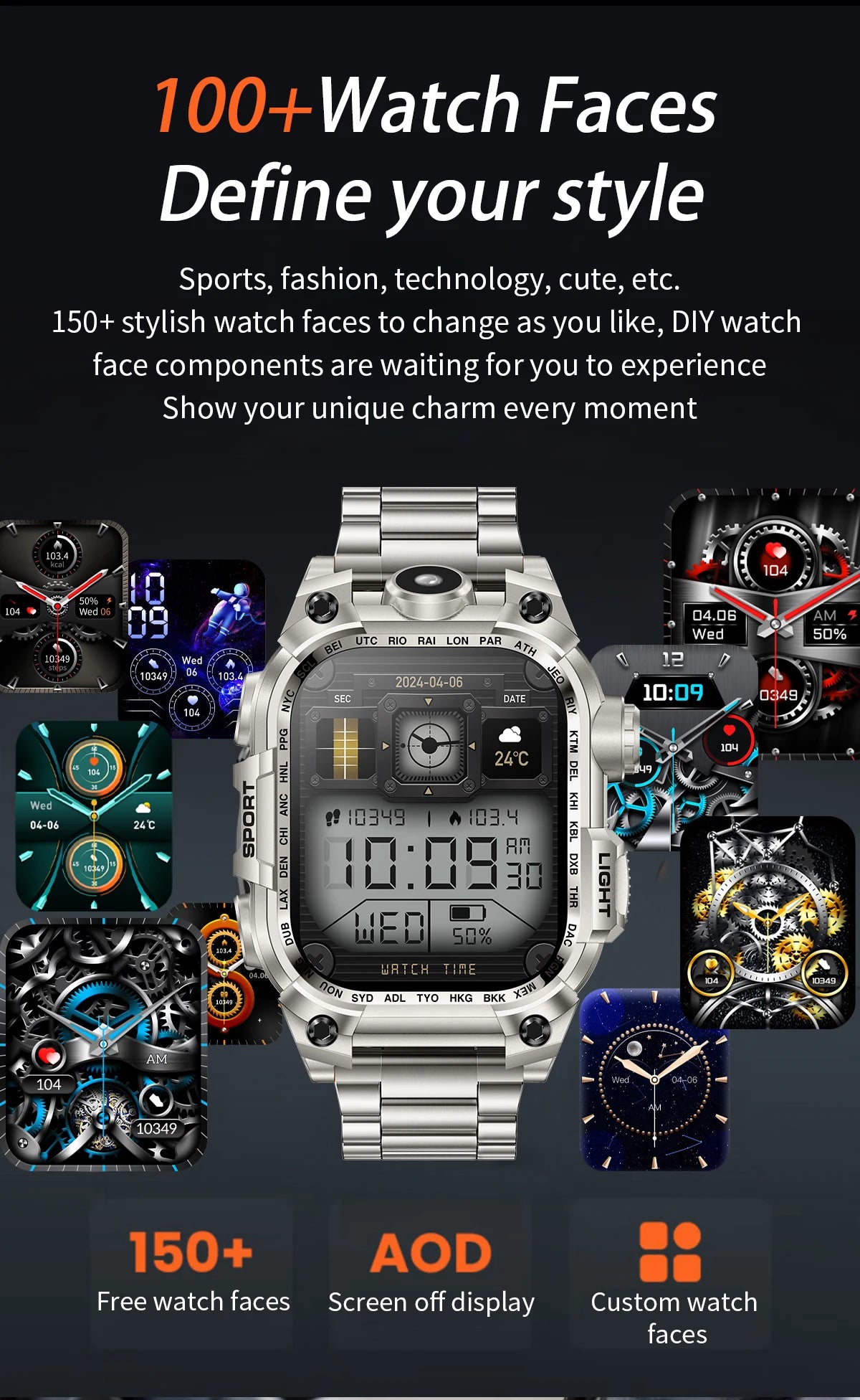 LIGE 2024 New Outdoor Military Smart Watch Men 650 mAh Large Battery Voice Assistant Watch Wireless Call Waterproof Smartwatch