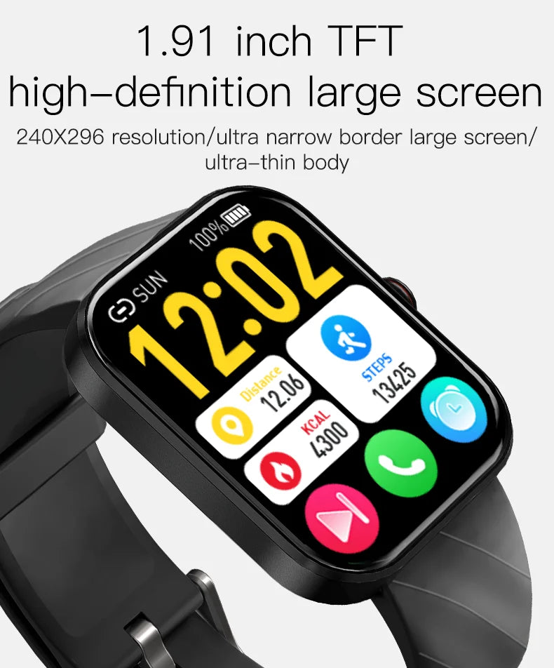 2024 New For Huawei Xiaomi AMOLED Smart Watch Men Blood Sugar Bluetooth Call GPS Sport Tracker IP68 Waterproof Women Smartwatch