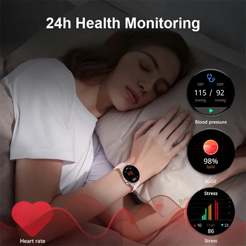 2024 Bluetooth Call Women Smart Watch AMOLED Full Touch Fitness IP68 Waterproof Men Smartwatch Lady Clock + box For Android IOS