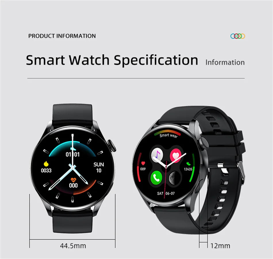 2024 New Bluetooth Call Smart Watch Men Full Touch Sport Fitness Watches Men Waterproof Heart Rate Smartwatch Man Android IOS