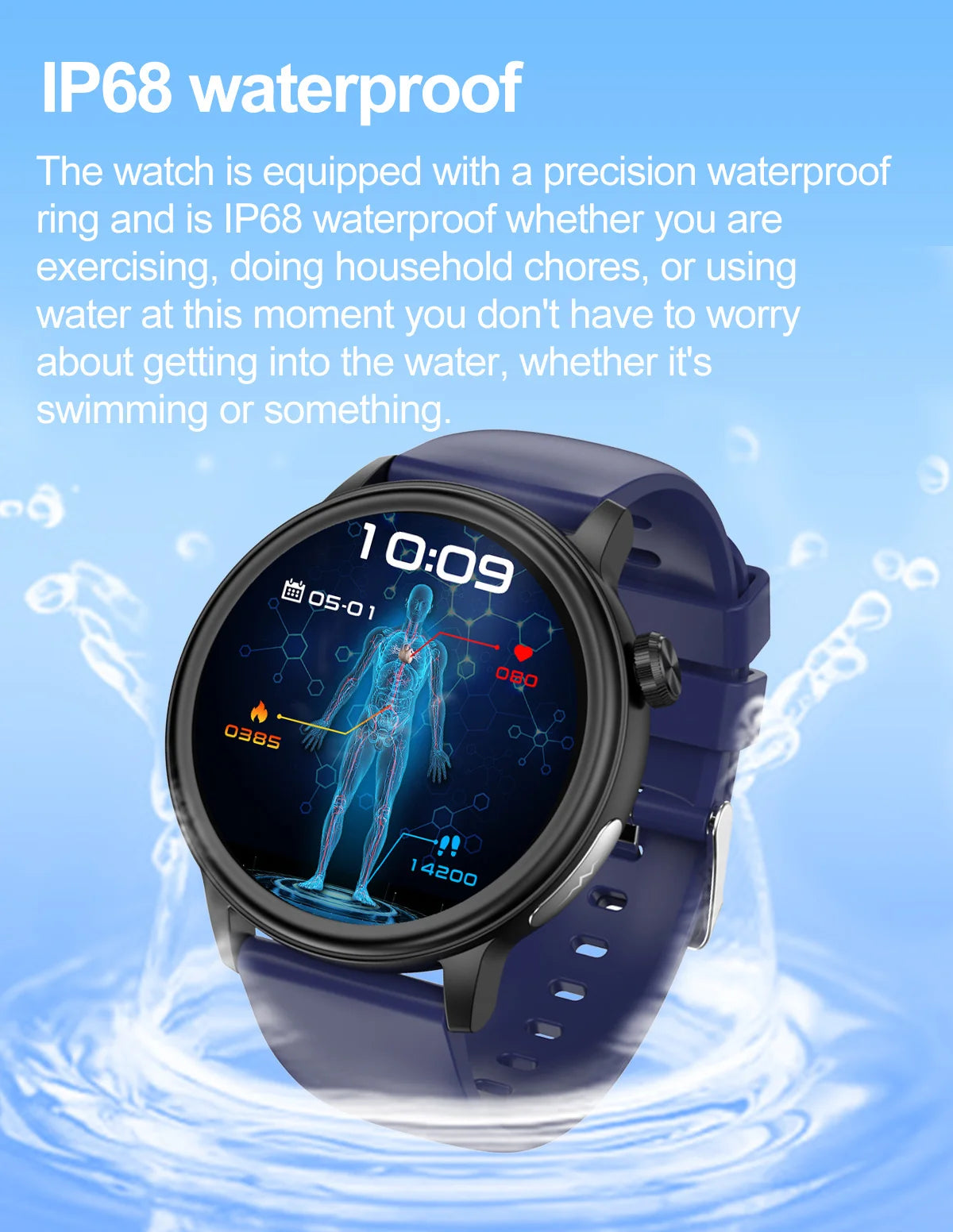 2024 New Blood Lipids Uric Acid Blood Glucose Smart Watch Men ECG+PPG HD 360*360 Full Screen Touch Bluetooth Call Smartwatch