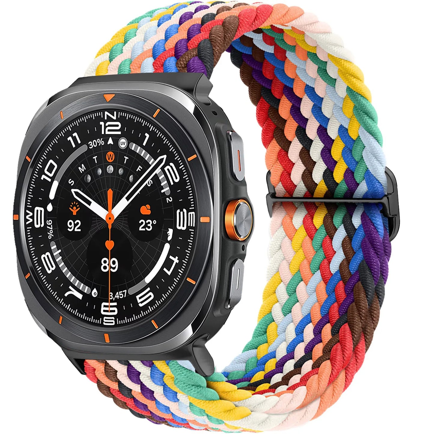 Braided Loop For Samsung Galaxy Watch 7 Ultra Band 47mm Adjustable Metal connector Nylon bracelet Galaxy watch Ultra Strap 47 mm