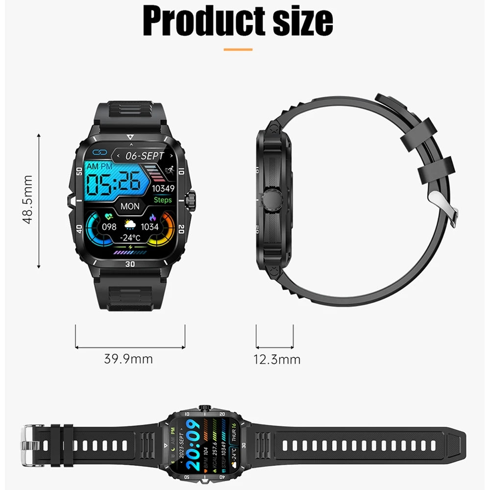 Swimming 3ATM Waterproof Smart Watch Men 1.96" HD Screen Voice Bluetoot Calli GPS Sport Watches Women 2024 New Smartwatch Women