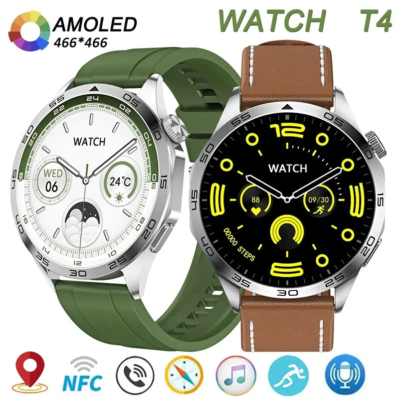 2024 New Original Upgraded Watch 4 Pro Smartwatch Men GPS tracking AMOLED 466*466 HD screen NFC Bluetooth Call smartwatch