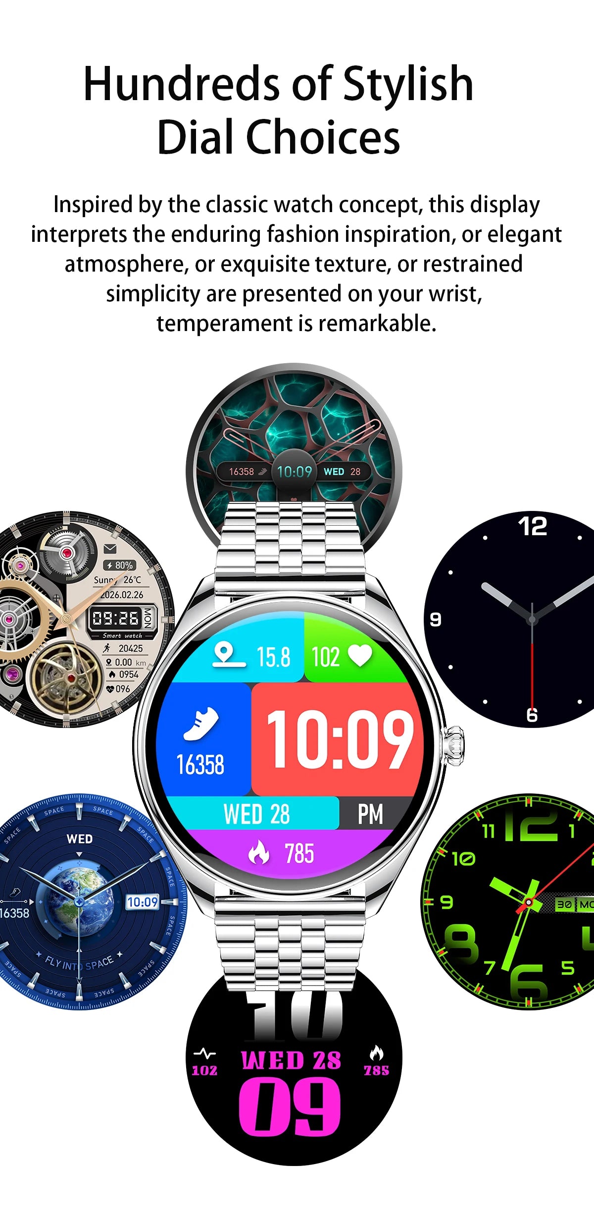 2024 Bluetooth Call Women Smart Watch AMOLED Full Touch Fitness IP68 Waterproof Men Smartwatch Lady Clock + box For Android IOS