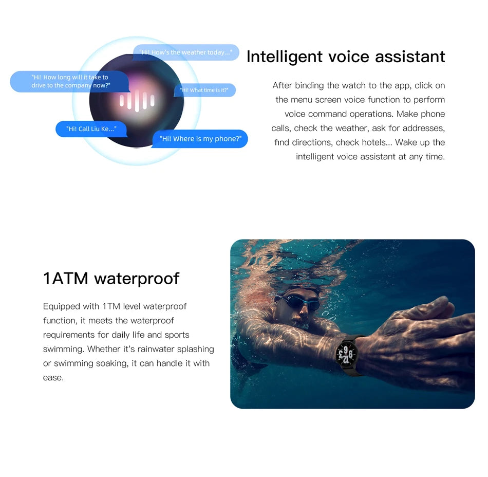 LIGE Men Women Smart Watches Bluetooth Call Waterproof Sports Smartwatch Heart Rate Monitoring Bracelet AI Voice Assistant 2024